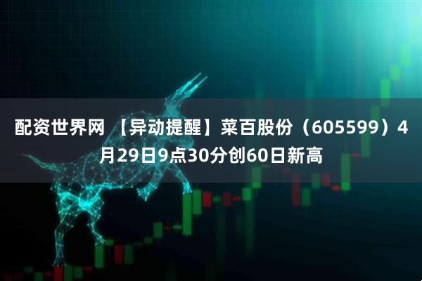 配资世界网 【异动提醒】菜百股份（605599）4月29日9点30分创60日新高