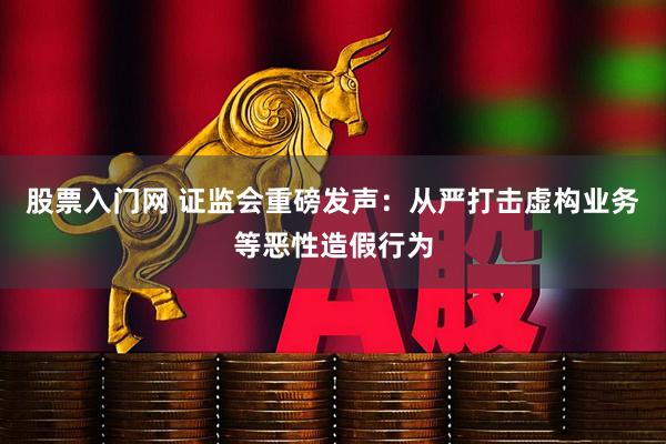 股票入门网 证监会重磅发声：从严打击虚构业务等恶性造假行为