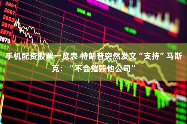 手机配资股票一览表 特朗普突然发文“支持”马斯克：“不会摧毁他公司”